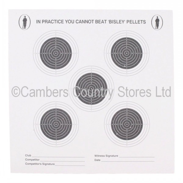 Bisley Double Sided Five & One Bull Targets 25 Pack Cambers Country Store